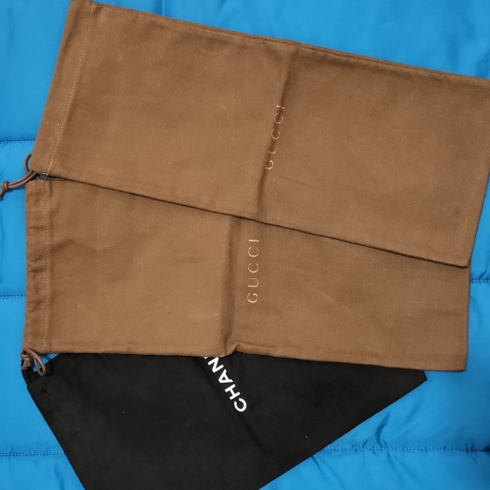 Bundle of Gucci and Chanel Drawstring Canvas Bags